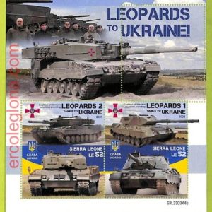 B0889 - Sierra Leone - ERROR MISPERF Stamp Sheet - 2023 - Leopards to Ukraine