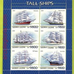 B0819 - Sierra Leone - ERROR MISPERF Stamp Sheet - 2018 - Sailing ships