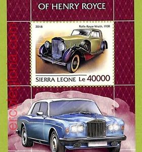 B0820 - Sierra Leone - Stamp Sheet - 2018 - CARS, Henry Royce
