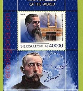 B0836 - Sierra Leone - Stamp Sheet - 2018 - Explorers and Travellers