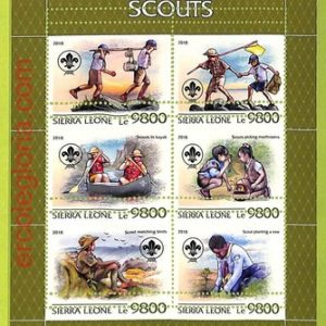 B0838 - Sierra Leone - ERROR MISPERF - Stamp Sheet - 2018 - Scouts