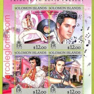 B0982 - SOLOMON ISLANDS - ERROR MISPERF Stamp Sheet - 2016 -Music, Elvis Presley
