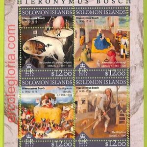 B0979 - SOLOMON ISLANDS - ERROR MISPERF Stamp Sheet - 2016 - Art, Bosch
