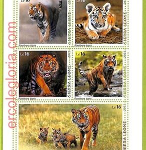 B0920 - Sierra Leone - ERROR MISPERF Stamp Sheet - 2022 - FAUNA, Tigers