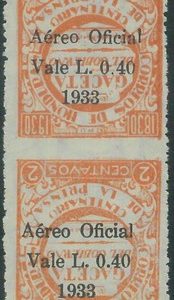 88727 - HONDURAS -  SANABRIA # 122  DOUBLE ERROR in Pair -   MINT MH