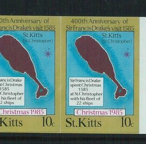 95765a -  ST KITTS - STAMPS - 1985 Sir Francis Drake - MAPS Christmas