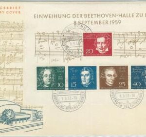 79284 -  GERMANY - POSTAL HISTORY - Large FDC COVER  1959 -  BEETHOVEN music