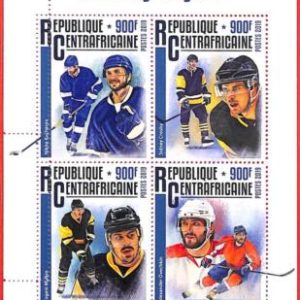 A3954 - Central African Rep - ERROR MISPERF: 2019 Ice Hockey, Crosby, Malkin