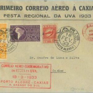 87363 - BRAZIL - POSTAL HISTORY -  Special VARIG flight 1933: WINE Mulle # 188