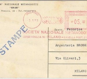 66435 - ITALY - Postal History - Red MECHANICAL POSTMARK - METHANE GAS Energy