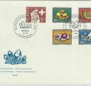 66479 - SWITZERLAND - POSTAL HISTORY - FDC COVER 1958:  Minerals PRO PATRIA