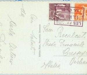 66938 - SWITZERLAND - Postal History - TRAIN POSTMARK on POSTCARD  1952