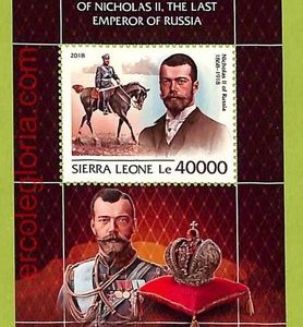 B0835 - Sierra Leone - Stamp Sheet - 2018 - History, CZAR Nikolai ROYALTY