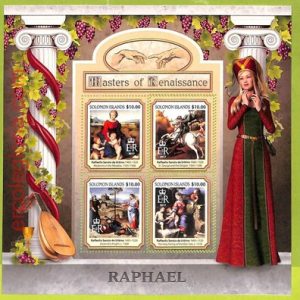 B1001 - SOLOMON ISLANDS - ERROR MISPERF Stamp Sheet - 2017 - ART, Raphael