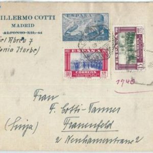 70120 - SPAIN España - POSTAL HISTORY - Helicopter stamps on COVER  1940
