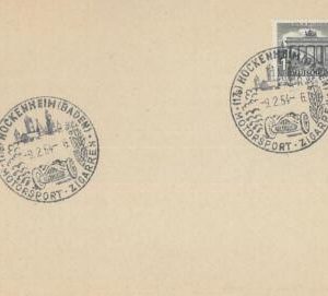 75789 - GERMANY - Postal History - EVENT Postmark 1954 Auto CARS Sport