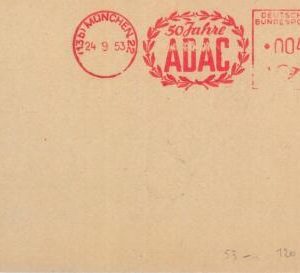 75787 - GERMANY - Postal History - EVENT Postmark 1953 Auto CARS