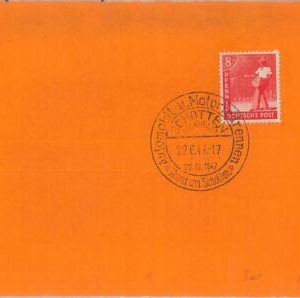 75785 - GERMANY - Postal History - EVENT Postmark 1947 Auto CARS motorcycles