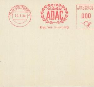 75796 - GERMANY - Postal History - EVENT Postmark 1954   Auto CARS