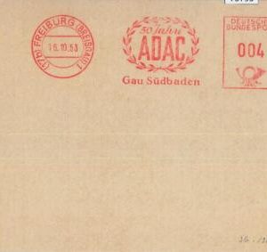 75795 - GERMANY - Postal History - EVENT Postmark 1953 Auto CARS