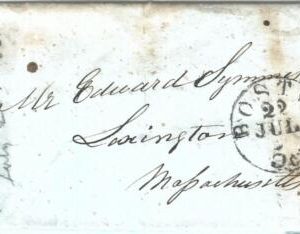 72318 -  UNITED STATES USA - PREPHILATELIC Cover:  BOSTON, MA  1851  5 cents