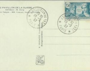 85098  - FRANCE - Postal History -  Special Postmark 1937 WORLD EXPO on postcard