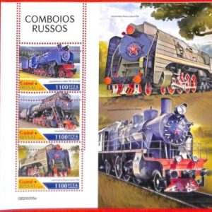 A1884 - GUINEA BISSAU, ERROR: MISSPERF, MINI S - 2020 Russian Locomotives Trains