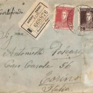 ac6414 - ARGENTINA - POSTAL HISTORY - REGISTERED COVER  to ITALY  1932