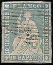 94992b - SWITZERLAND - STAMP - Zumstein # 23 ca - Very Fine  USED