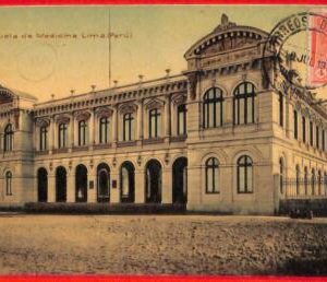 aa4025  - PERU  - VINTAGE POSTCARD  Postal History  - LIMA  Medicine School 1911