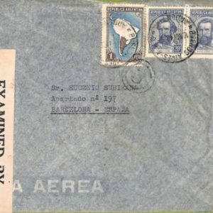 ac6451 - ARGENTINA - POSTAL HISTORY - Double CENSORED COVER to SPAIN  1943
