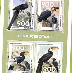 A7557 - CENTRAFRICAINE- ERROR MISPERF Stamp Sheet - 2021 - Birds