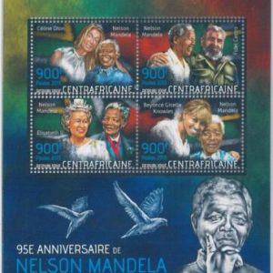 890 - CENTRAL AFRICAN R -   MISSPERF sheet 2014  Mandela BEYONCEE Castro DION