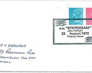 38182 - GB UK -  Postal History - COVER  with SPECIAL POSTMARK: SS Statenda ship