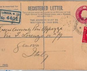 42203  GB  - POSTAL HISTORY:   STATIONERY REGISTERED LETTER Michel # EU 42B 1939