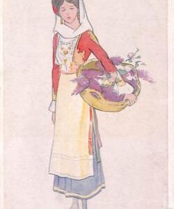 ac9148  - GREECE - VINTAGE POSTCARD -  ETHNIC, Illustrated Costumes GLAMOUR