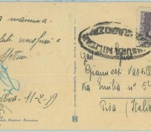 66915 - SPAIN - Postal History - POSTCARD  with CENSURA MILITARon STAMP 1939