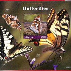 A2002 - LIBERIA, ERROR: Misperf SOUVENIR SHEET - 2020, Butterflies