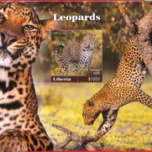 A2000 - LIBERIA, ERROR: Misperf SOUVENIR SHEET - 2020, Leopards