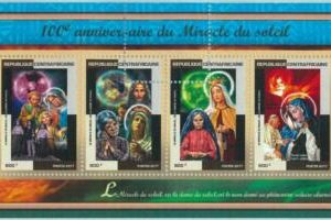 A0239 - CENTRAL AFRICA, ERROR, MISPERF, Miniature sheet: 2017, Religion, Fatima