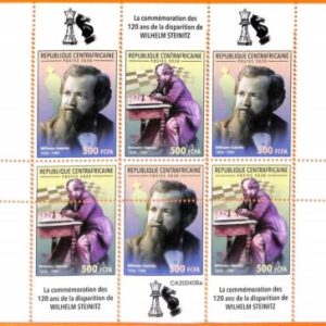 A5712 - CENTRAL AFRICAN REP - ERROR, 2020, МISPERF MINIATURE S: Steinitz, Chess