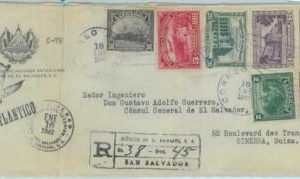 84272 - EL SALVADOR - Postal History - TRANSATLANTIC Airmail to SWITZERLAND 1946