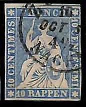 94992cC -   SWITZERLAND - STAMP - Zumstein # 23 Cb - Very Fine  USED