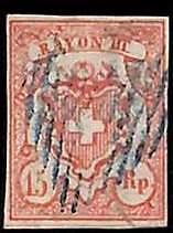 94987cH  - SWITZERLAND -  STAMPS  - Zumstein # 20 -  VERY Fine USED