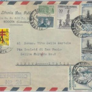 81573 - COLOMBIA - Postal History - Airmail COVER   - MEDICINE Tuberculosis 1954