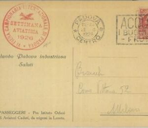 87471 - ITALY - Postal History - SPECIAL EVENT Postcard 1926 AVIATION Padova