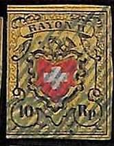 94983aC  - SWITZERLAND  -  STAMP -   Yvert #  16 II -   Fine USED