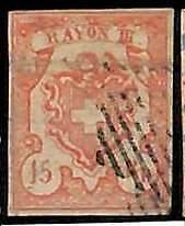 94987bK - SWITZERLAND -  STAMPS  - Zumstein # 20 -  Fine  USED