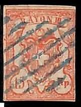 94987bL - SWITZERLAND -  STAMPS  - Zumstein # 20 -  Fine  USED