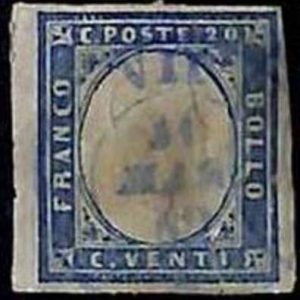 94708e - ANTICHI STATI: Sardegna -  Sass # 15Db - USATO annullo VIU'   difettoso